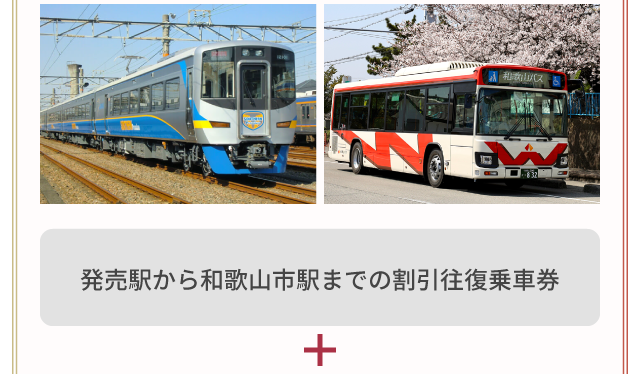 発売駅から和歌山市駅までの割引往復乗車券